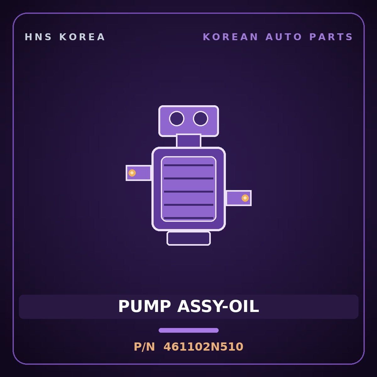 Genuine Mobis PUMP ASSY-OIL 461102N510 for Santa Fe 2020 HNS Parts Korea