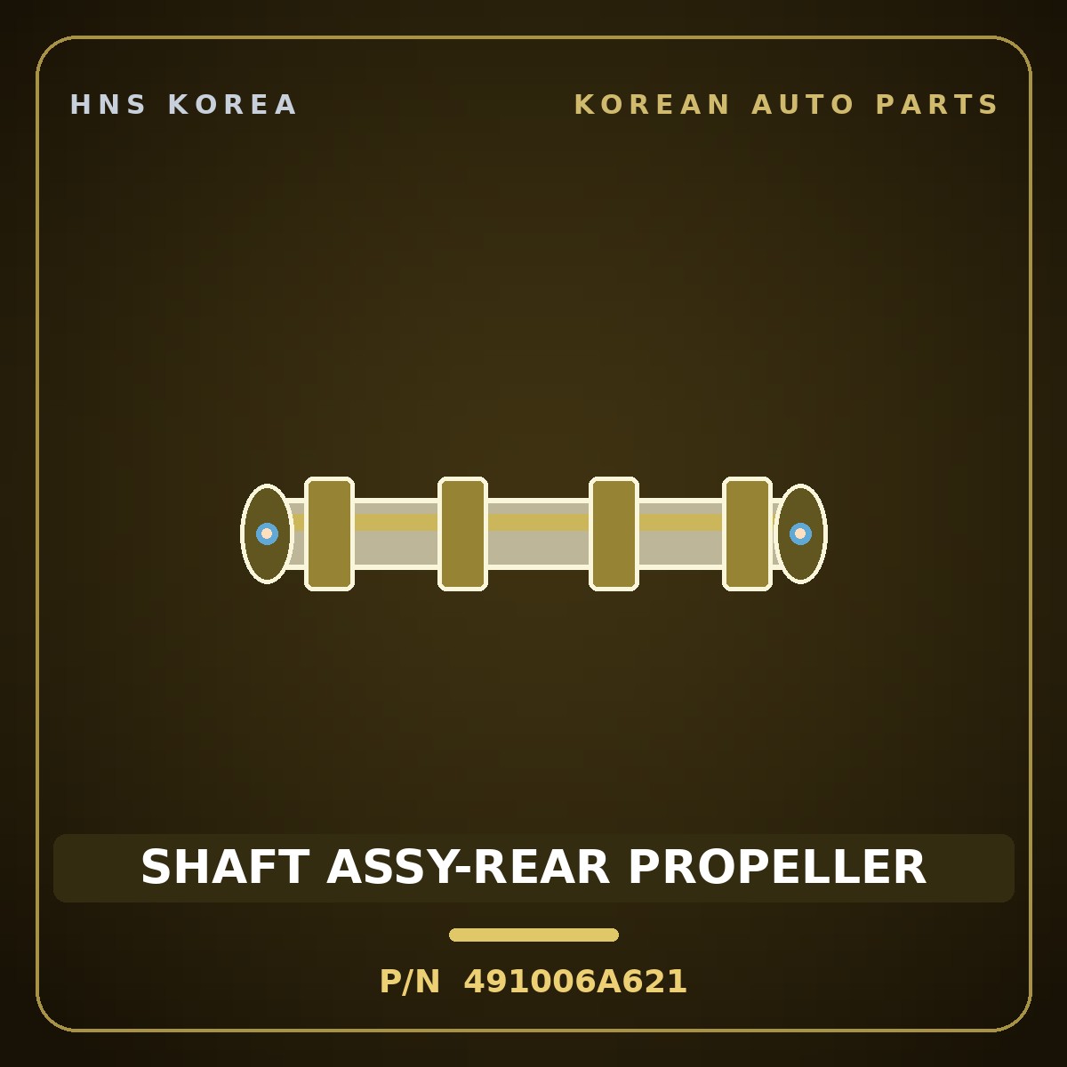 Genuine Mobis SHAFT ASSY-REAR PROPELLER 491006A621 for 5-Ton Truck 1997 HNS Parts Korea