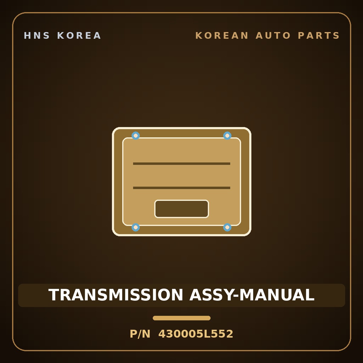 Genuine Mobis TRANSMISSION ASSY-MANUAL 430005L552 for Mighty 2008 HNS Parts Korea