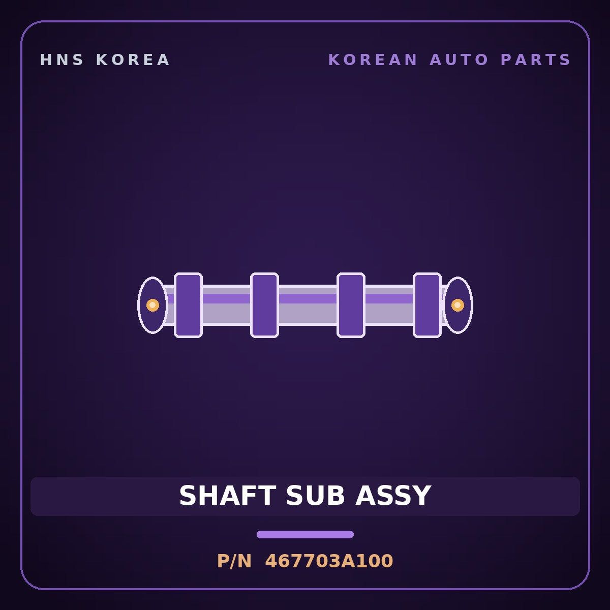 Genuine Mobis SHAFT SUB ASSY 467703A100 for Trajet 1999 HNS Parts Korea