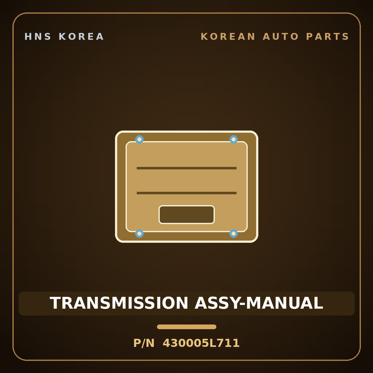 Genuine Mobis TRANSMISSION ASSY-MANUAL 430005L711 for Mighty 2008 HNS Parts Korea