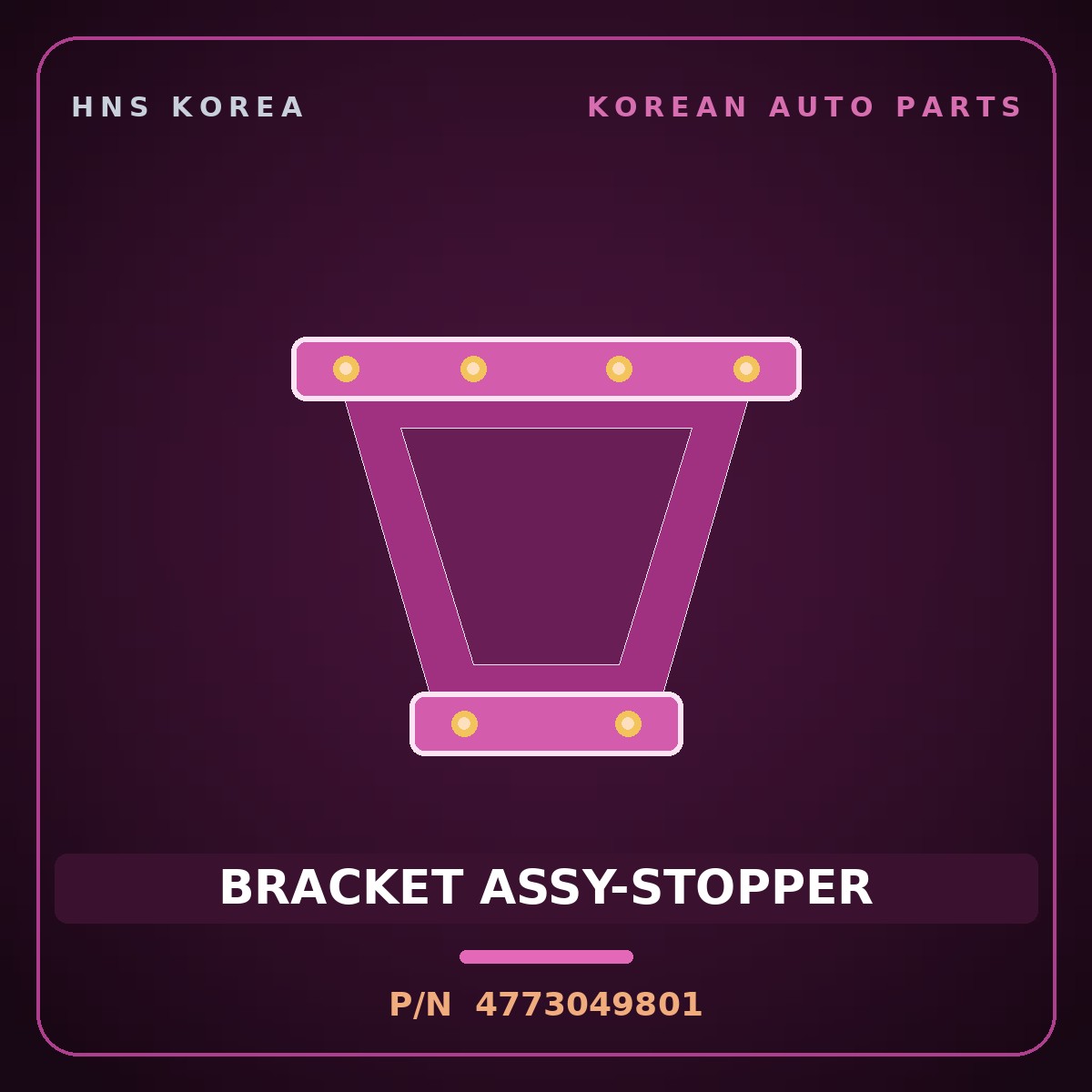 Genuine Mobis BRACKET ASSY-STOPPER 4773049801 for Terracan 2000 HNS Parts Korea