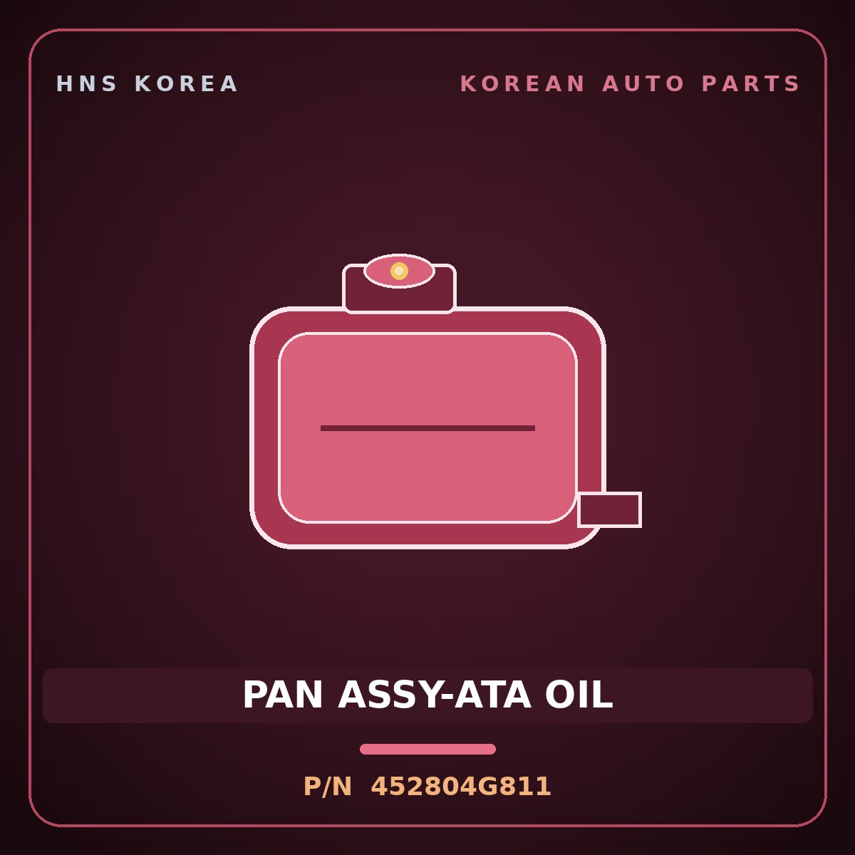 Genuine Mobis PAN ASSY-ATA OIL 452804G811 for K5 2023 HNS Parts Korea
