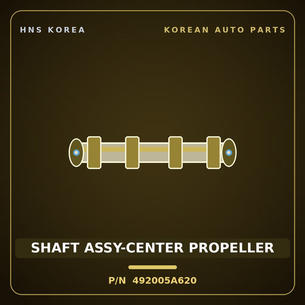 Genuine Mobis SHAFT ASSY-CENTER PROPELLER 492005A620 for County 1998 HNS Parts Korea