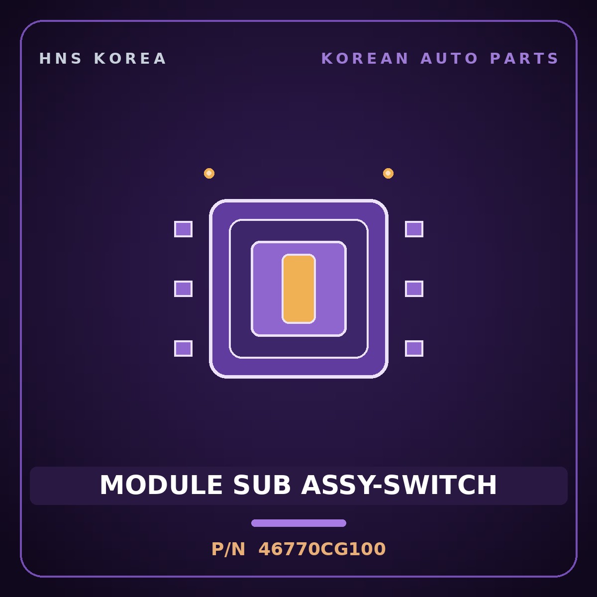 Genuine Mobis MODULE SUB ASSY-SWITCH 46770CG100 for Staria 2021 HNS Parts Korea