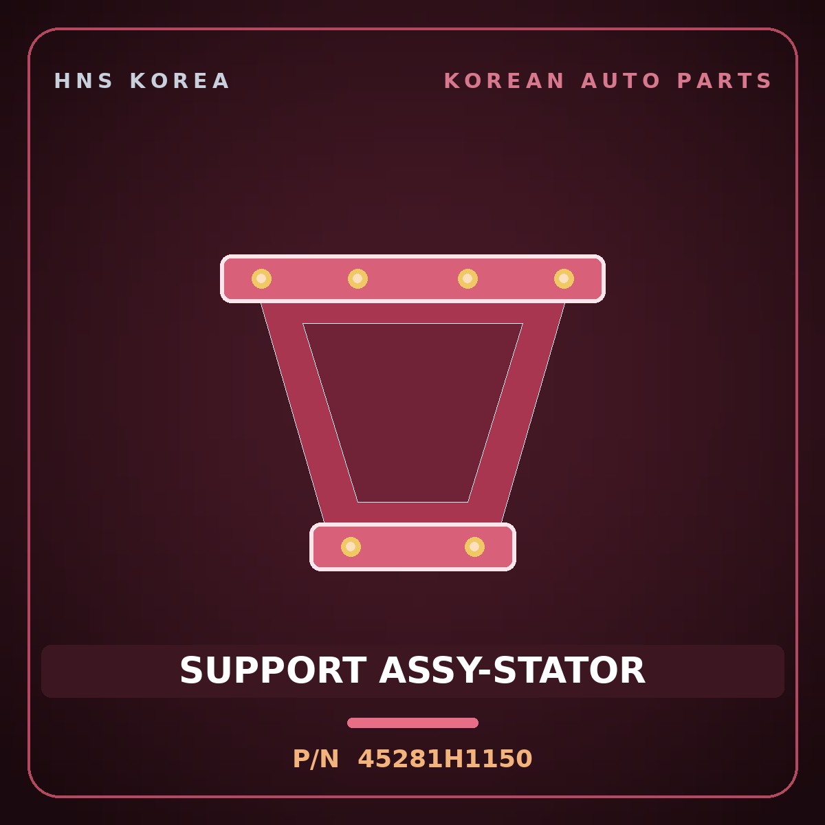 Genuine Mobis SUPPORT ASSY-STATOR 45281H1150 for Terracan 2000 HNS Parts Korea