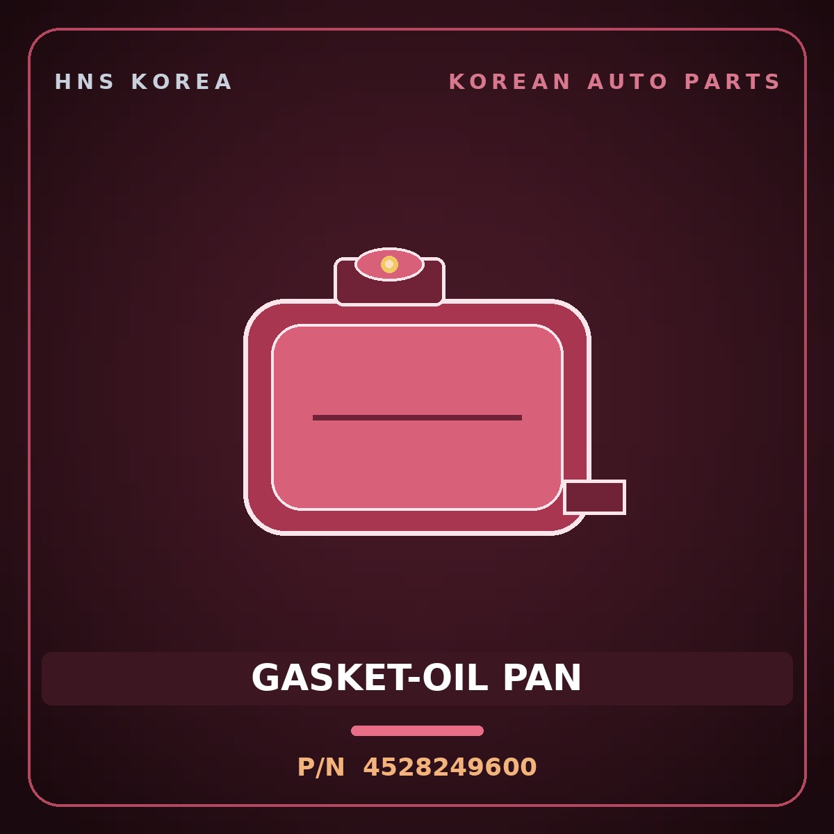 Genuine Mobis GASKET-OIL PAN 4528249600 for Genesis Coupe 2008 HNS Parts Korea