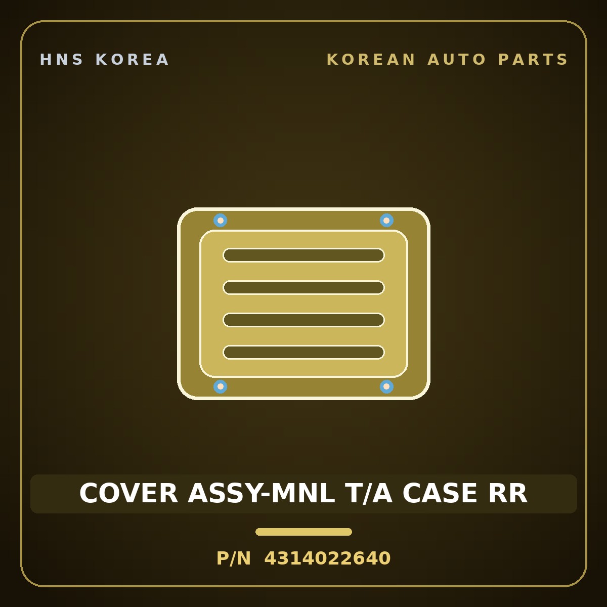 Genuine Mobis COVER ASSY-MNL T/A CASE RR 4314022640 for Click 2000 HNS Parts Korea