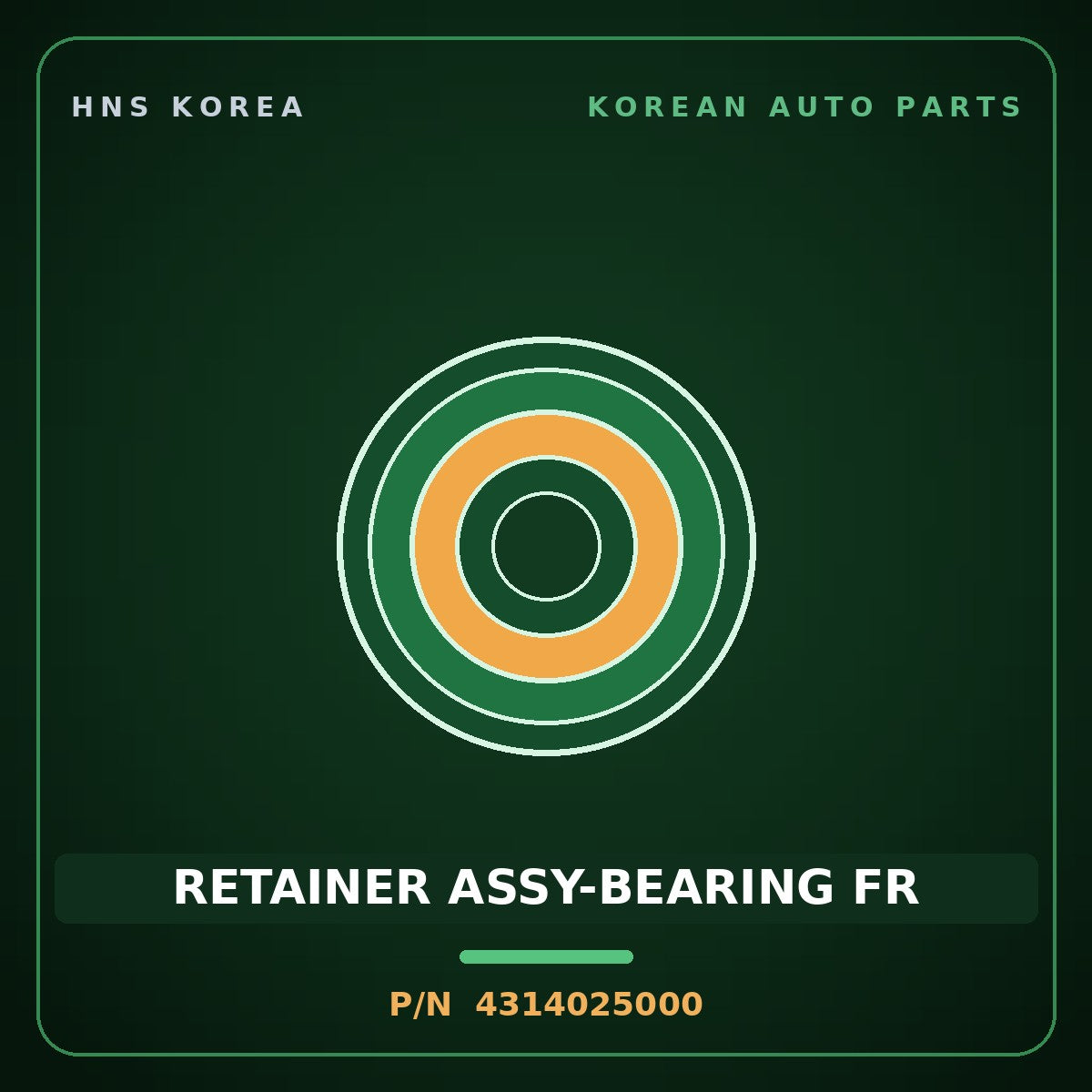 Genuine Mobis RETAINER ASSY-BEARING FR 4314025000 for Genesis Coupe 2008 HNS Parts Korea