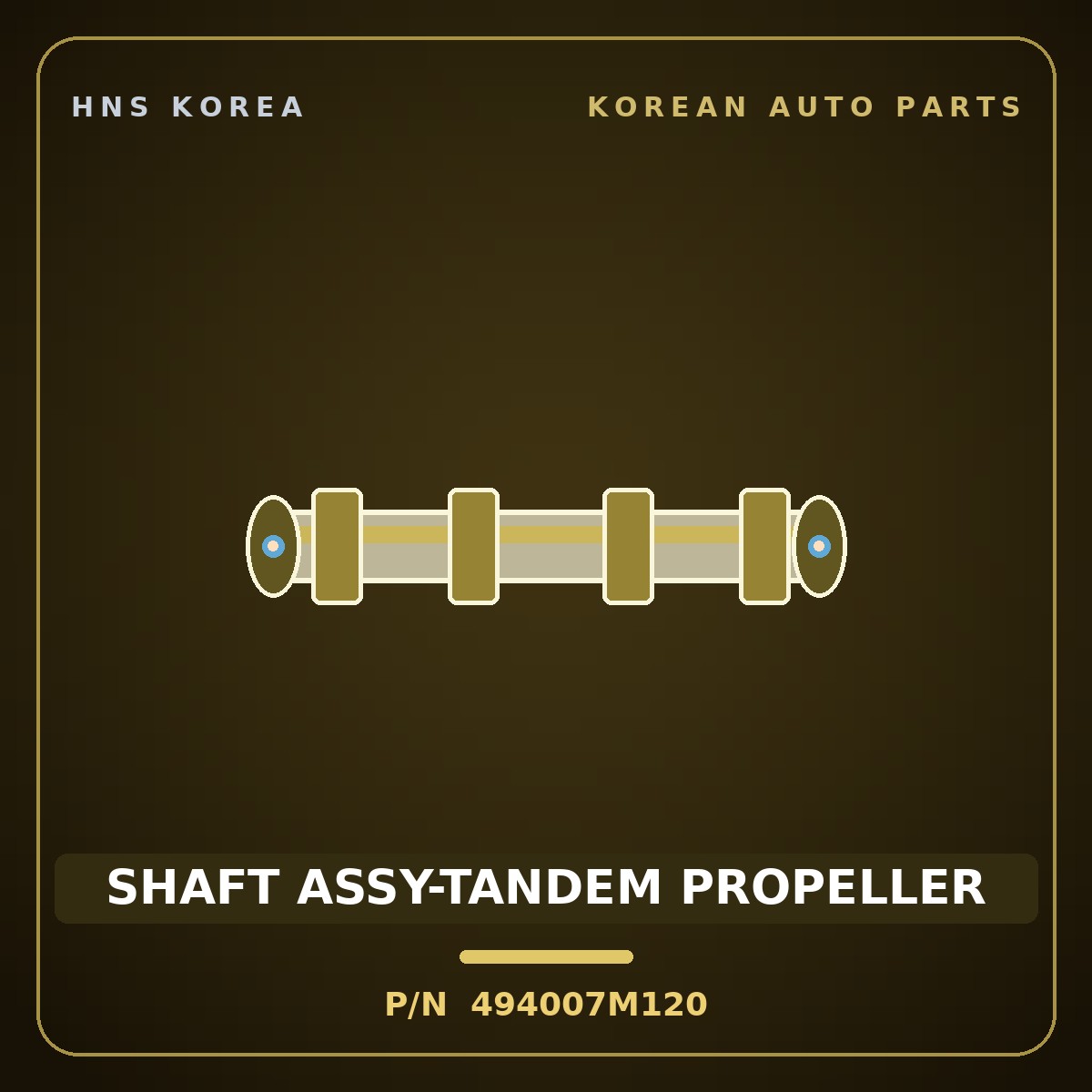 Genuine Mobis SHAFT ASSY-TANDEM PROPELLER 494007M120 for Trago 2006 HNS Parts Korea