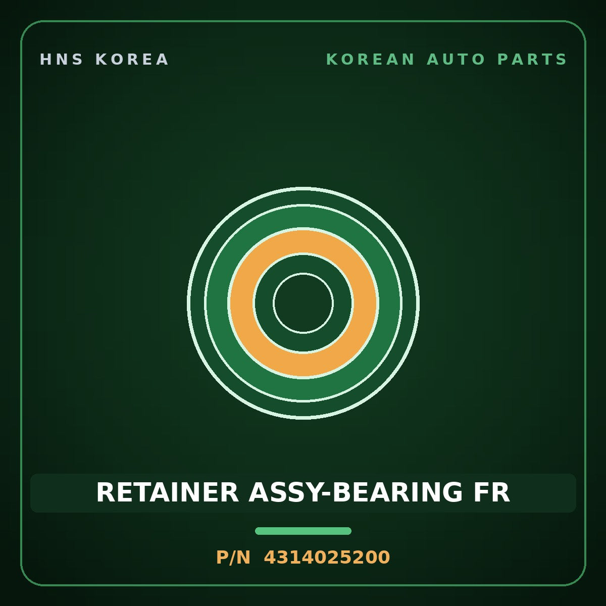 Genuine Mobis RETAINER ASSY-BEARING FR 4314025200 for Genesis Coupe 2008 HNS Parts Korea