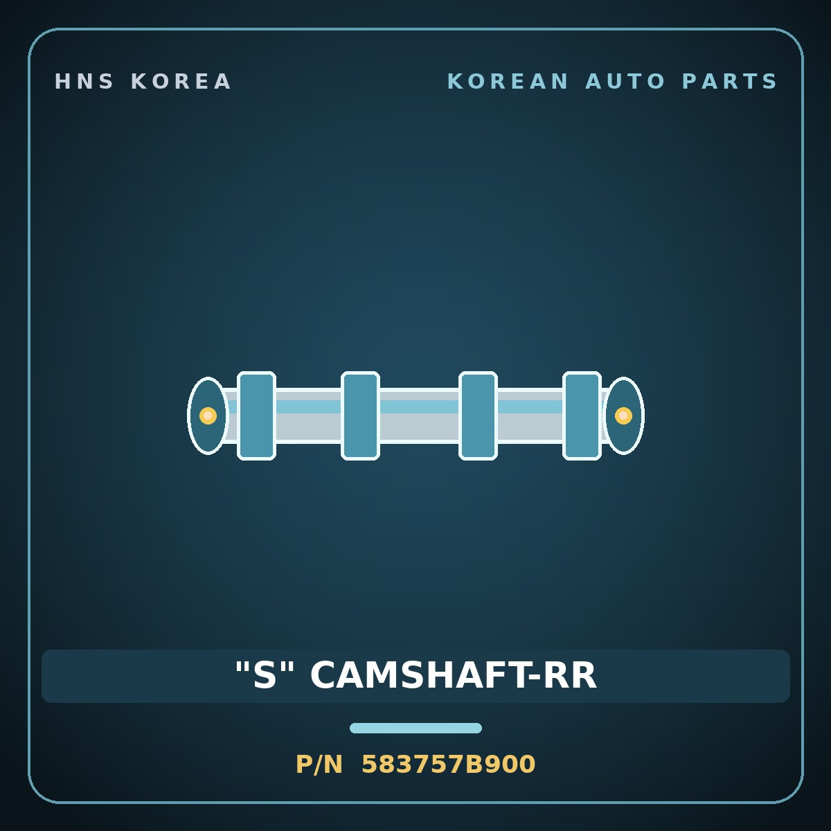 Genuine Mobis "S" CAMSHAFT-RR 583757B900 for 23-Ton Truck 2000 HNS Parts Korea