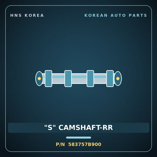 Genuine Mobis "S" CAMSHAFT-RR 583757B900 for 23-Ton Truck 2000 HNS Parts Korea