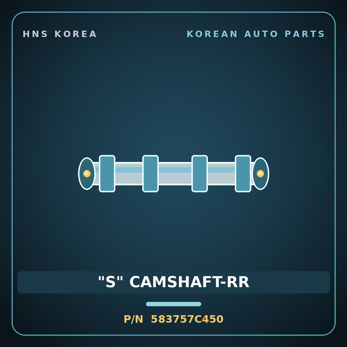 Genuine Mobis "S" CAMSHAFT-RR 583757C450 for Power Truck 2004 HNS Parts Korea