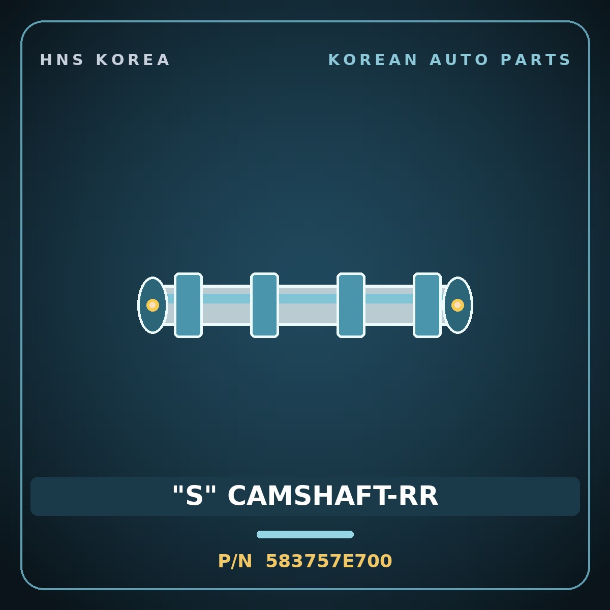 Genuine Mobis "S" CAMSHAFT-RR 583757E700 for Power Truck 2004 HNS Parts Korea