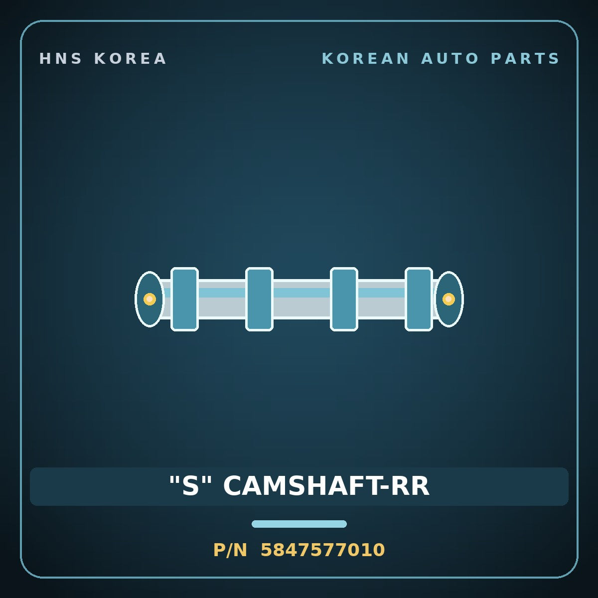 Genuine Mobis "S" CAMSHAFT-RR 5847577010 for 8-Ton Truck 1998 HNS Parts Korea