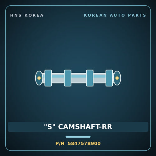 Genuine Mobis "S" CAMSHAFT-RR 584757B900 for 23-Ton Truck 2000 HNS Parts Korea