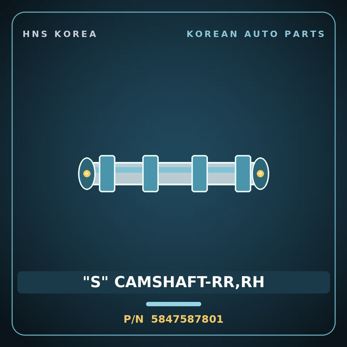 Genuine Mobis "S" CAMSHAFT-RR,RH 5847587801 for Granbird 2004 HNS Parts Korea