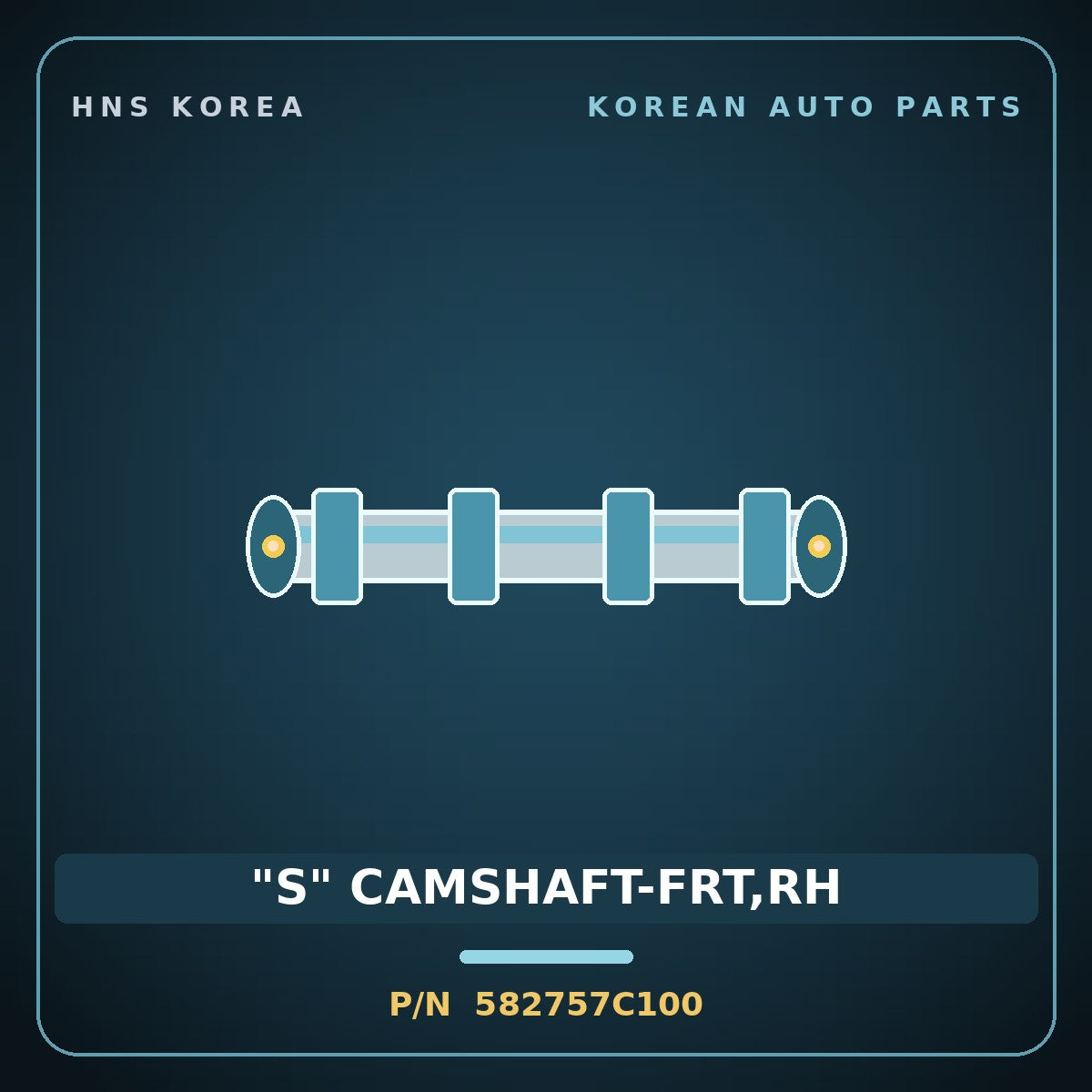 Genuine Mobis "S" CAMSHAFT-FRT,RH 582757C100 for 23-Ton Truck 2000 HNS Parts Korea