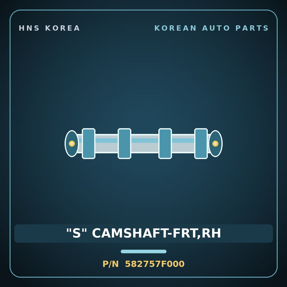 Genuine Mobis "S" CAMSHAFT-FRT,RH 582757F000 for 11-Ton Truck 1998 HNS Parts Korea
