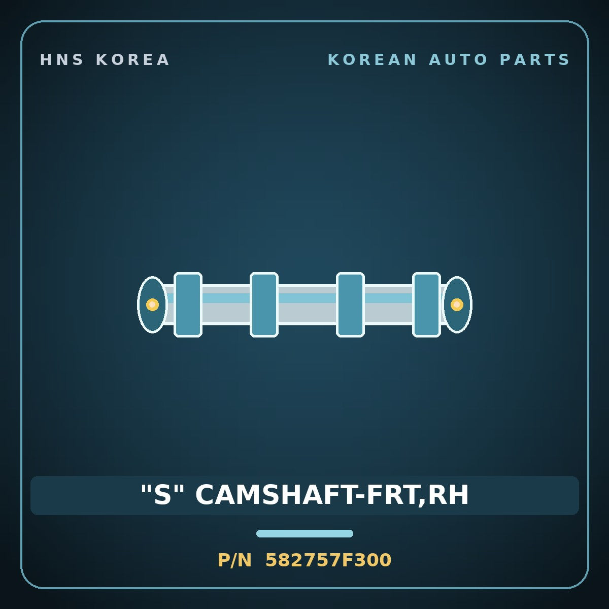 Genuine Mobis "S" CAMSHAFT-FRT,RH 582757F300 for 18-Ton Tractor 2000 HNS Parts Korea
