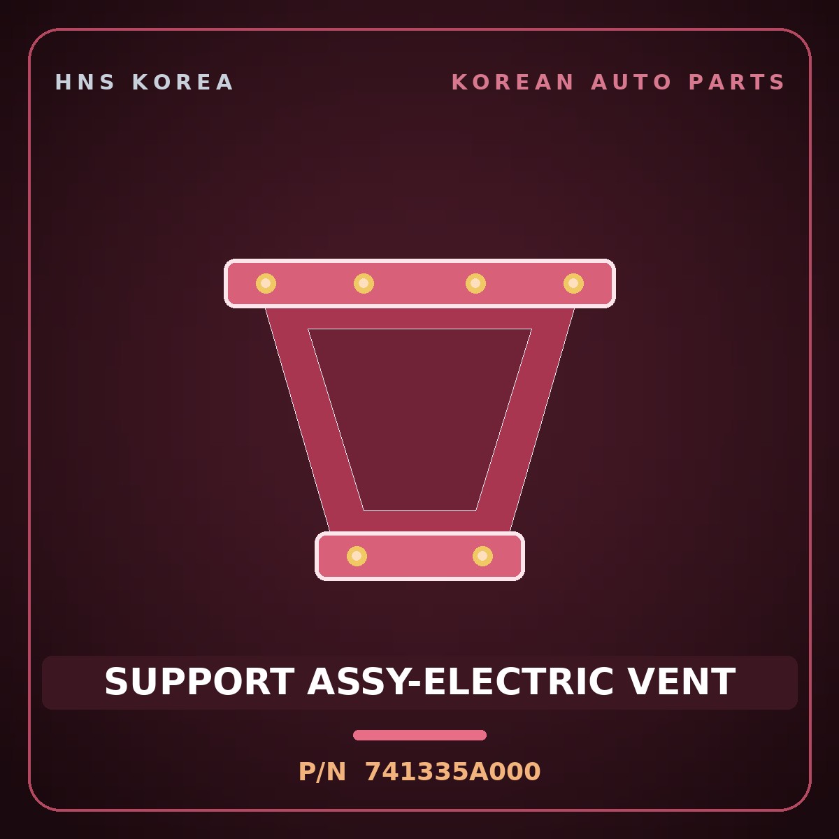 Genuine Mobis SUPPORT ASSY-ELECTRIC VENT 741335A000 for County 1998 HNS Parts Korea