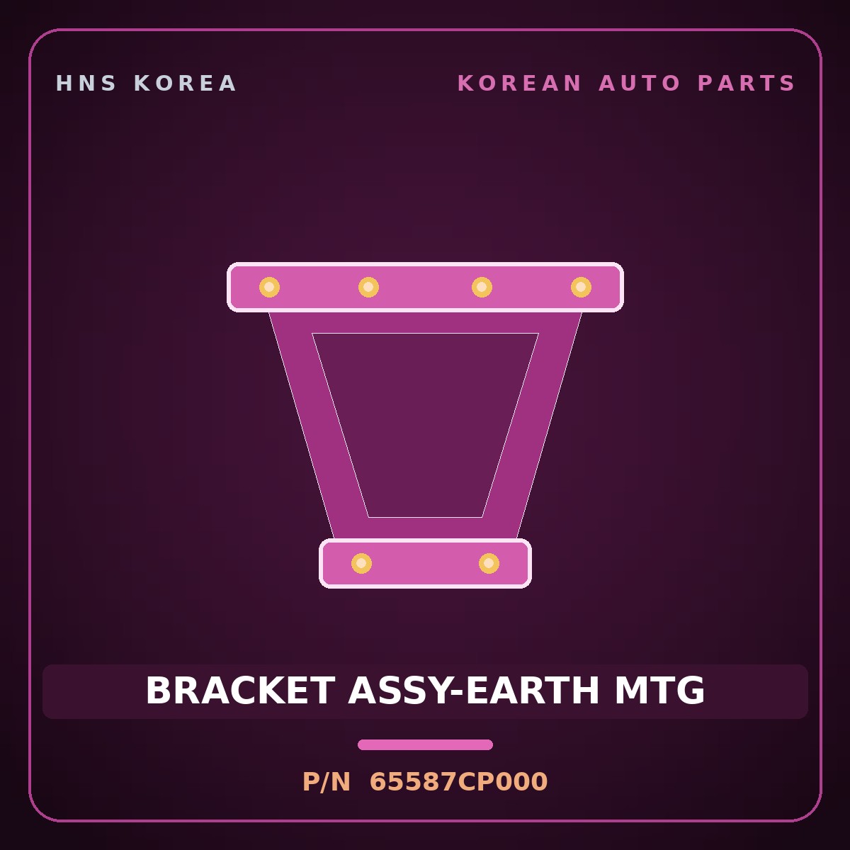 Genuine Mobis BRACKET ASSY-EARTH MTG 65587CP000 for Bongo 2020 HNS Parts Korea