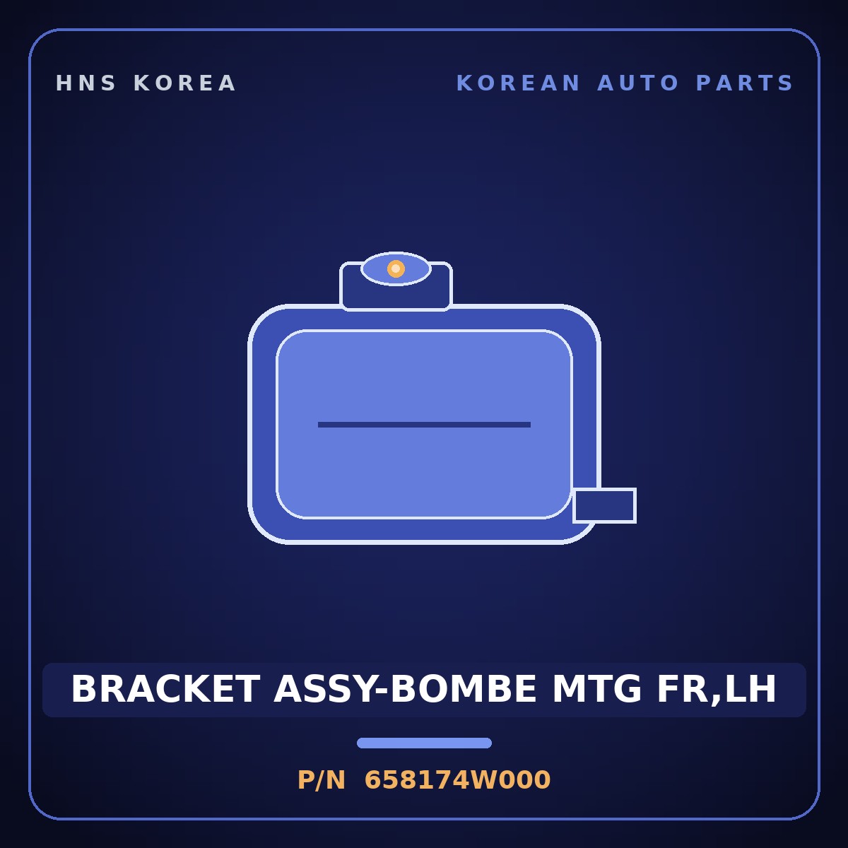 Genuine Mobis BRACKET ASSY-BOMBE MTG FR,LH 658174W000 for Tucson 2012 HNS Parts Korea