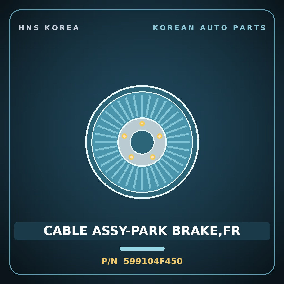 Genuine Mobis CABLE ASSY-PARK BRAKE,FR 599104F450 for Porter 2020 HNS Parts Korea