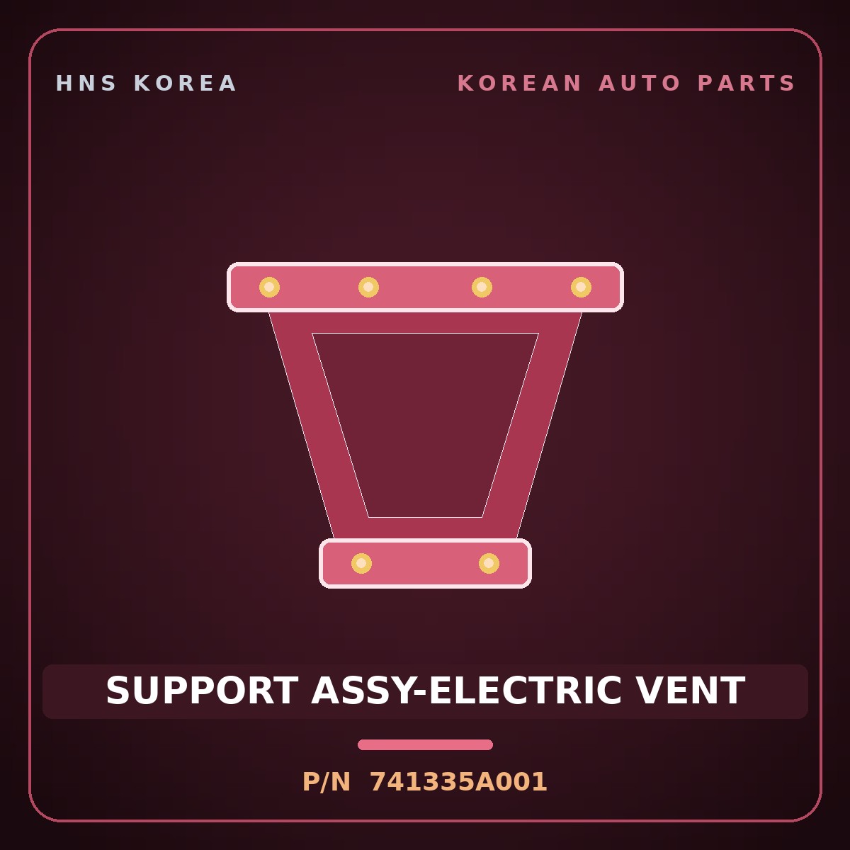 Genuine Mobis SUPPORT ASSY-ELECTRIC VENT 741335A001 for Aero City 1998 HNS Parts Korea