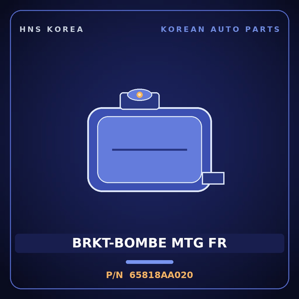 Genuine Mobis BRKT-BOMBE MTG FR 65818AA020 for Elantra 2020 HNS Parts Korea