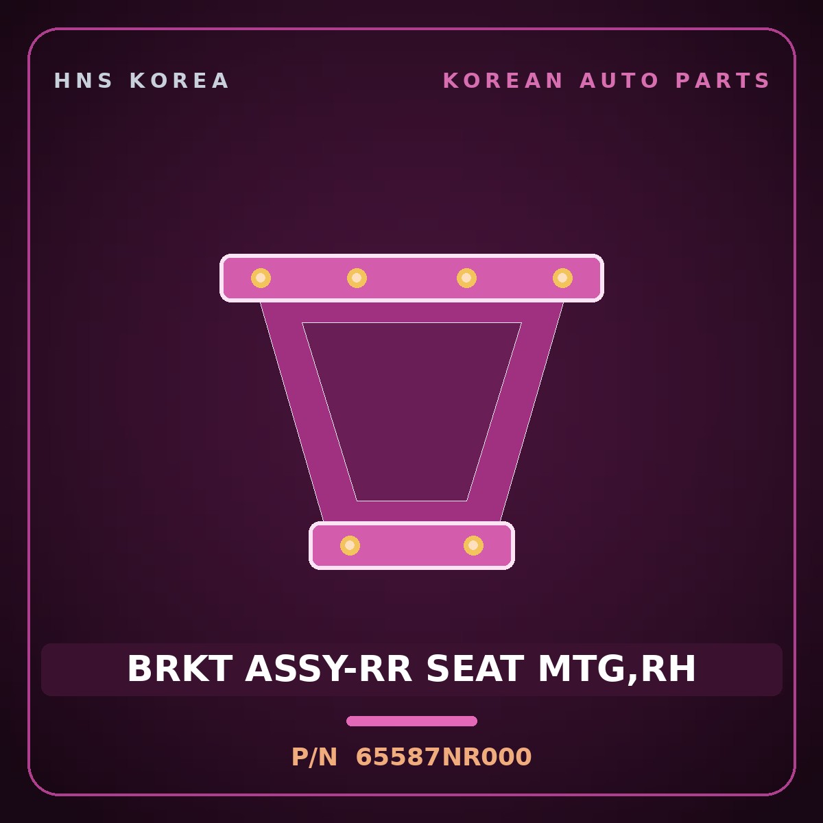 Genuine Mobis BRKT ASSY-RR SEAT MTG,RH 65587NR000 for Tucson 2026 HNS Parts Korea