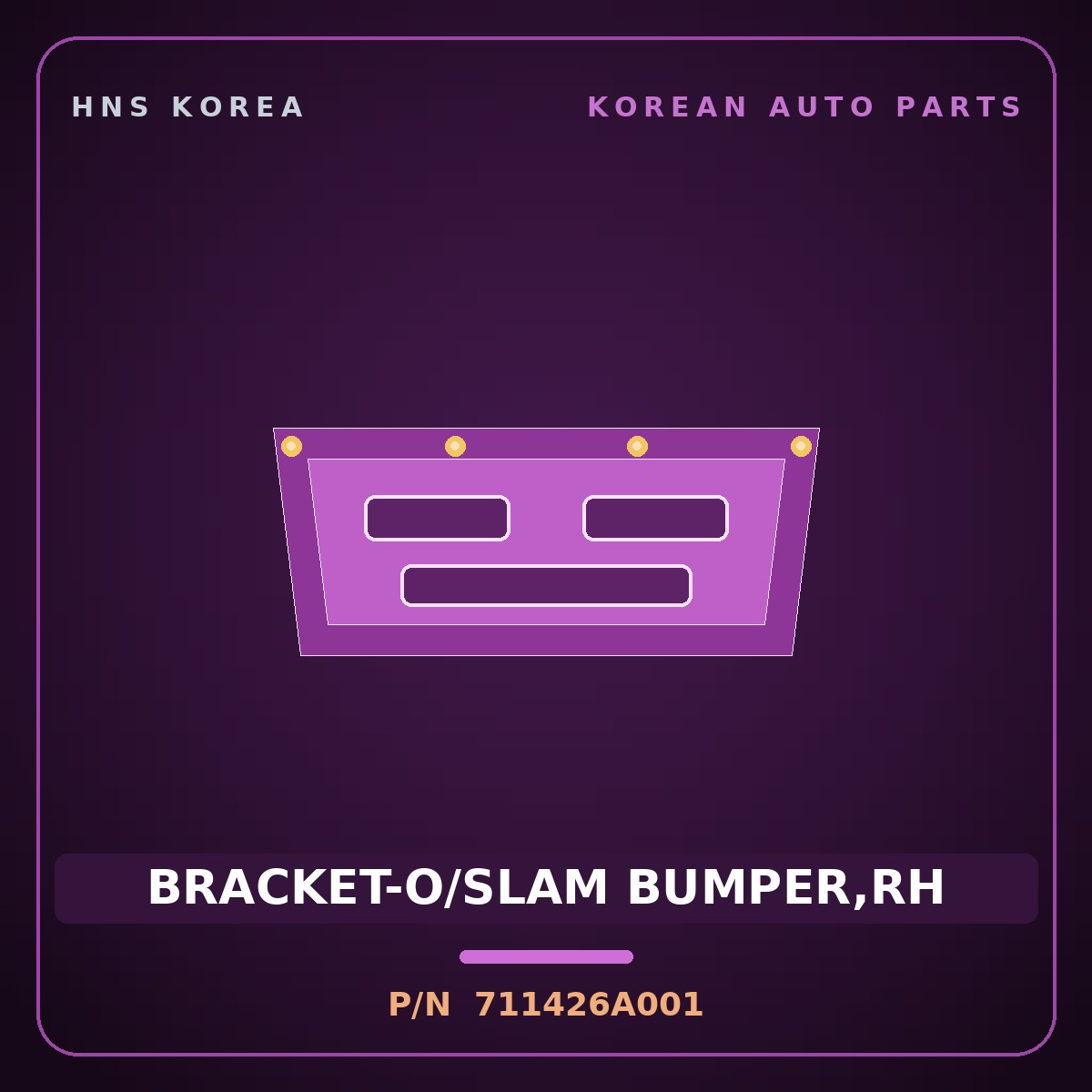 Genuine Mobis BRACKET-O/SLAM BUMPER,RH 711426A001 for 5-Ton Truck 1997 HNS Parts Korea