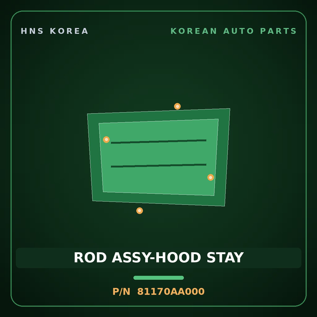 Genuine Mobis ROD ASSY-HOOD STAY 81170AA000 for Avante 2020 HNS Parts Korea