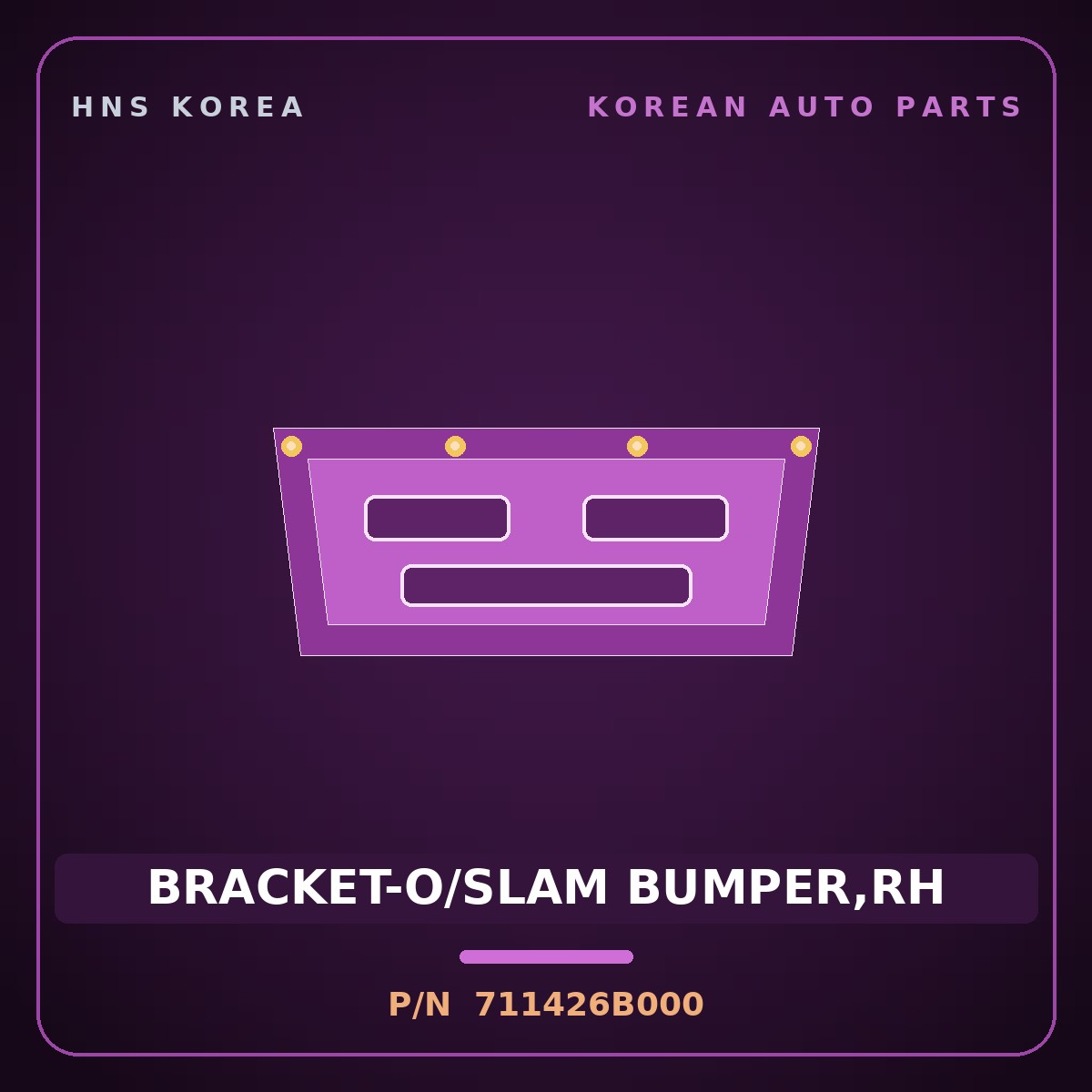 Genuine Mobis BRACKET-O/SLAM BUMPER,RH 711426B000 for Mega Truck 2004 HNS Parts Korea
