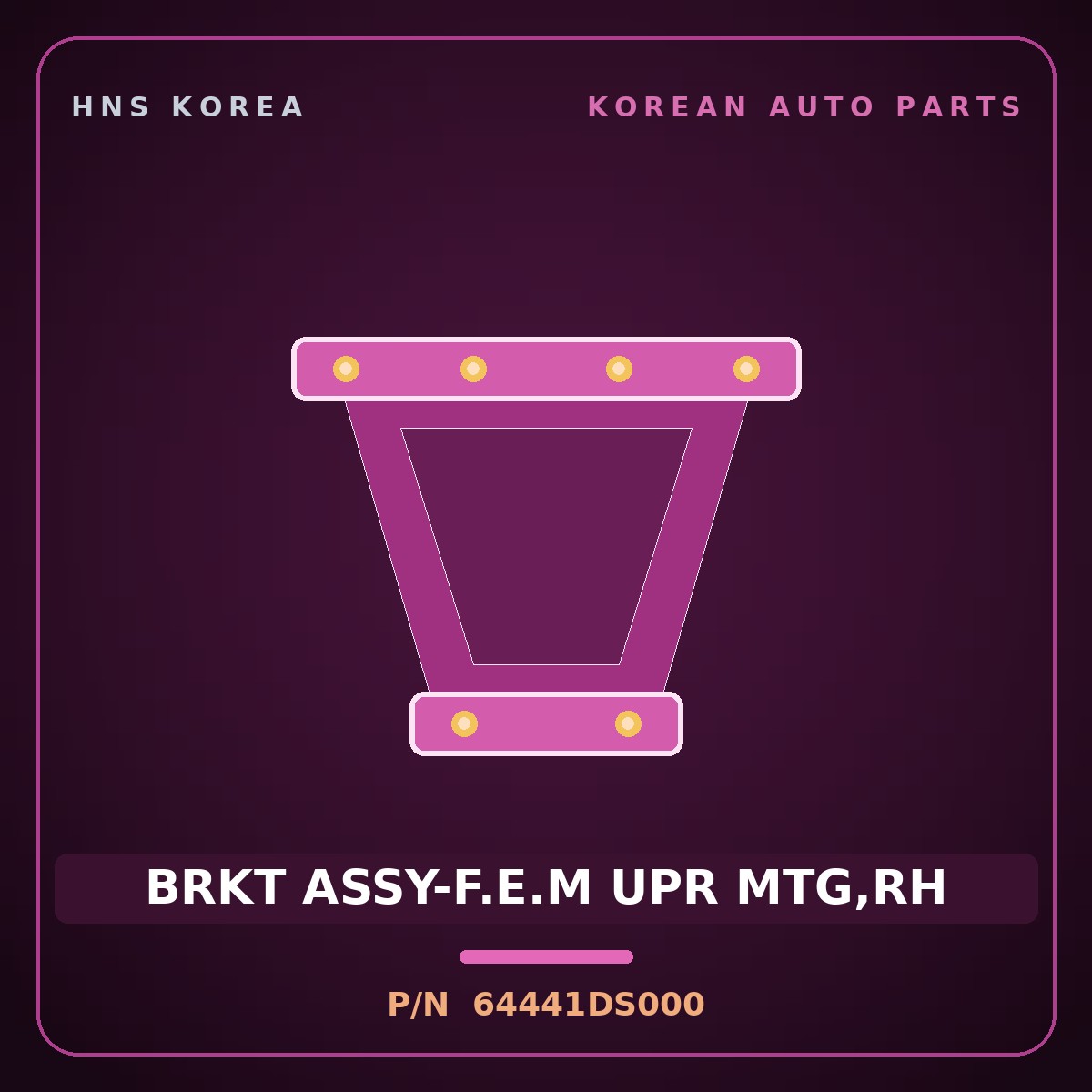 Genuine Mobis BRKT ASSY-F.E.M UPR MTG,RH 64441DS000 for Genesis GV70 2022 HNS Parts Korea