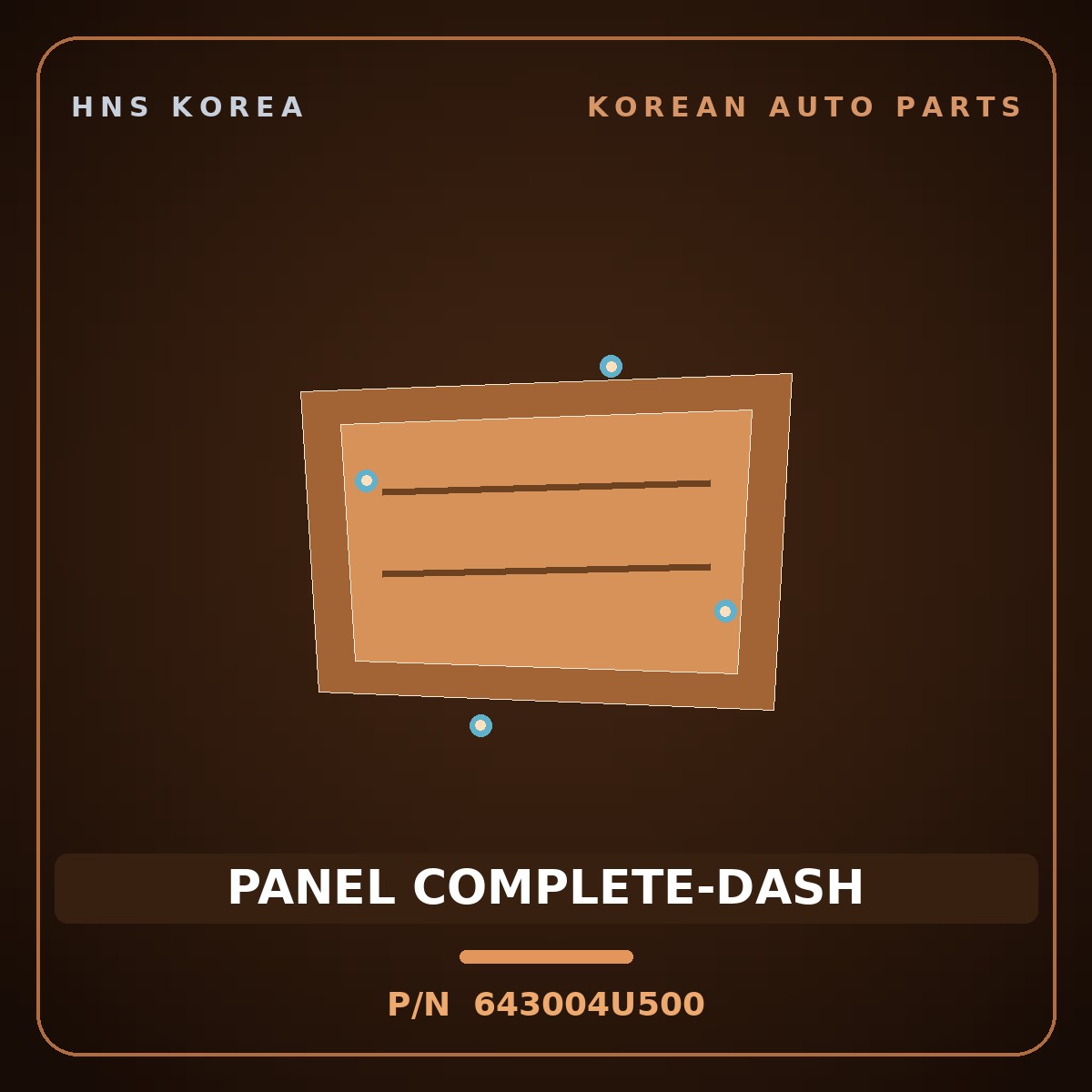 Genuine Mobis PANEL COMPLETE-DASH 643004U500 for K5 2014 HNS Parts Korea