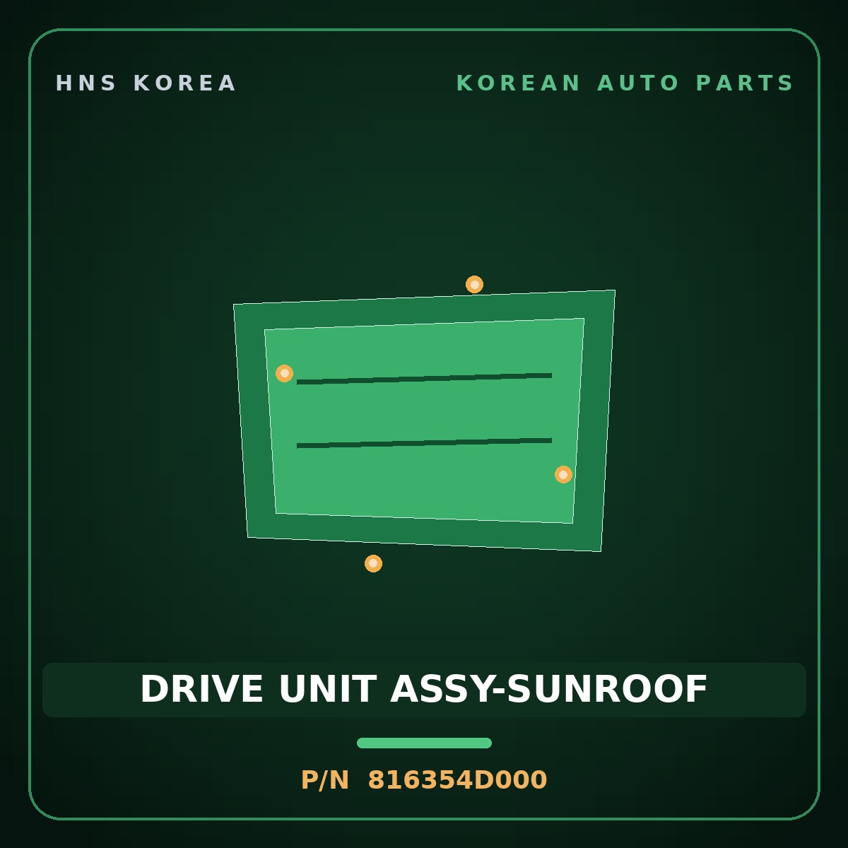 Genuine Mobis DRIVE UNIT ASSY-SUNROOF 816354D000 for Carnival 2005 HNS Parts Korea