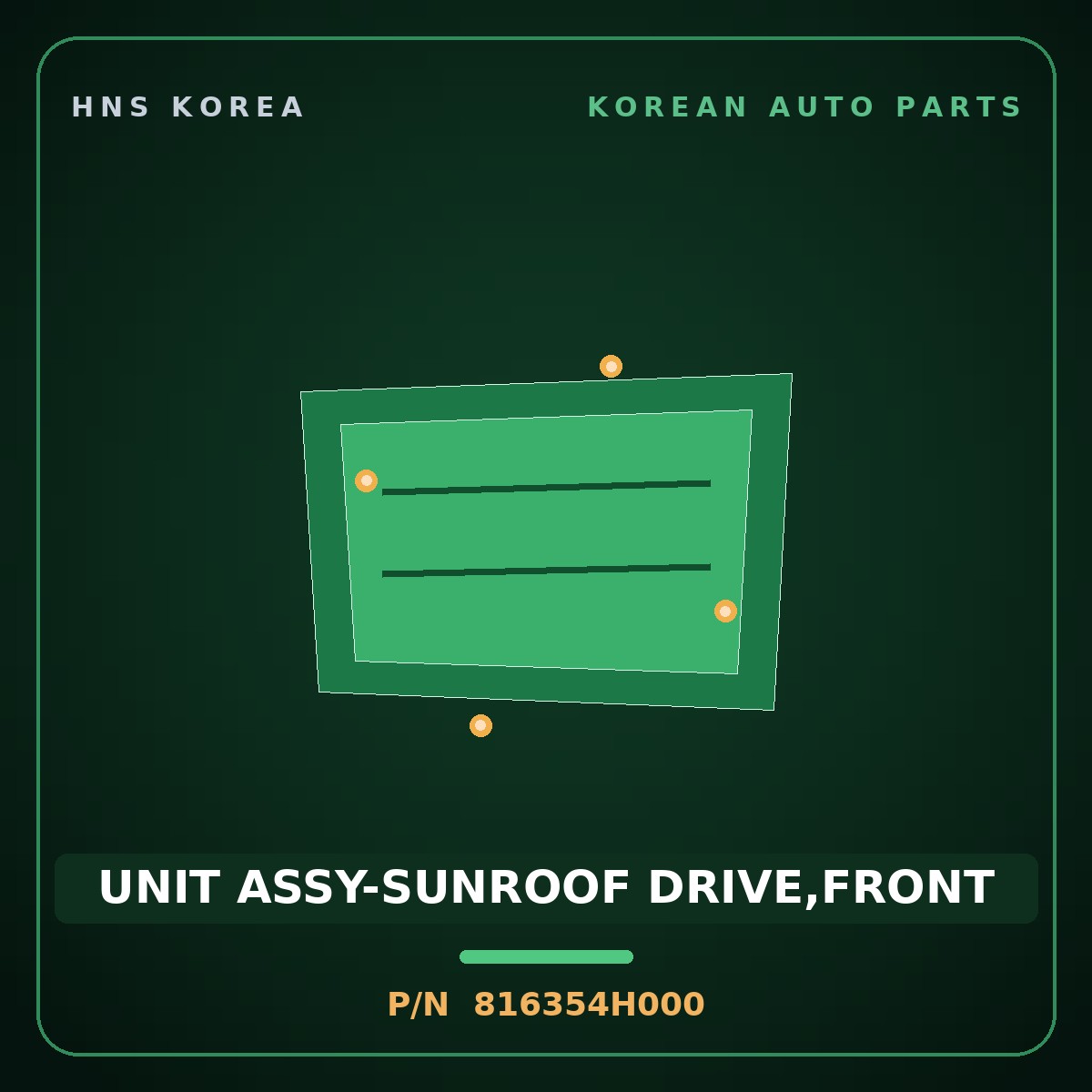 Genuine Mobis UNIT ASSY-SUNROOF DRIVE,FRONT 816354H000 for Grand Starex 2007 HNS Parts Korea
