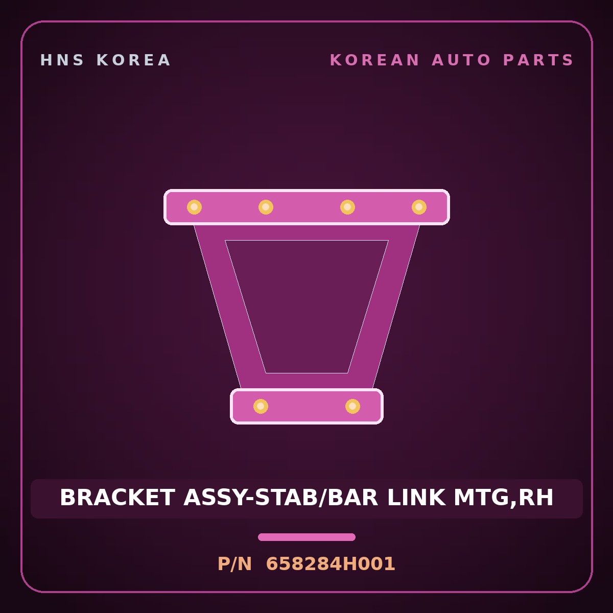 Genuine Mobis BRACKET ASSY-STAB/BAR LINK MTG,RH 658284H001 for Grand Starex 2007 HNS Parts Korea
