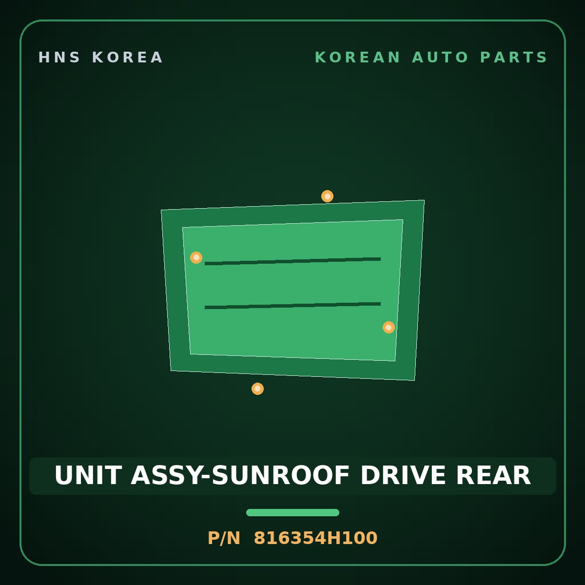 Genuine Mobis UNIT ASSY-SUNROOF DRIVE REAR 816354H100 for Grand Starex 2007 HNS Parts Korea