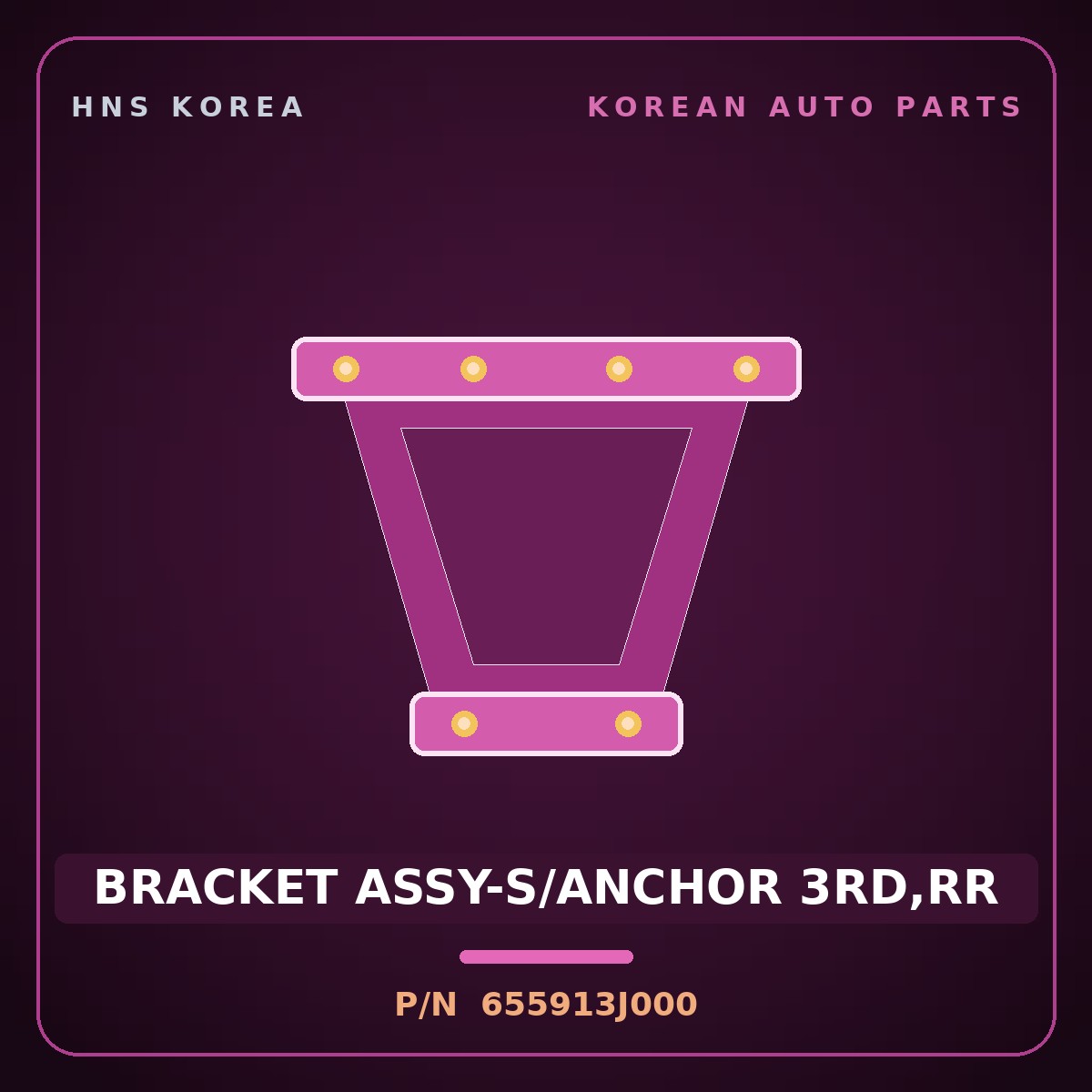 Genuine Mobis BRACKET ASSY-S/ANCHOR 3RD,RR 655913J000 for Veracruz 2006 HNS Parts Korea