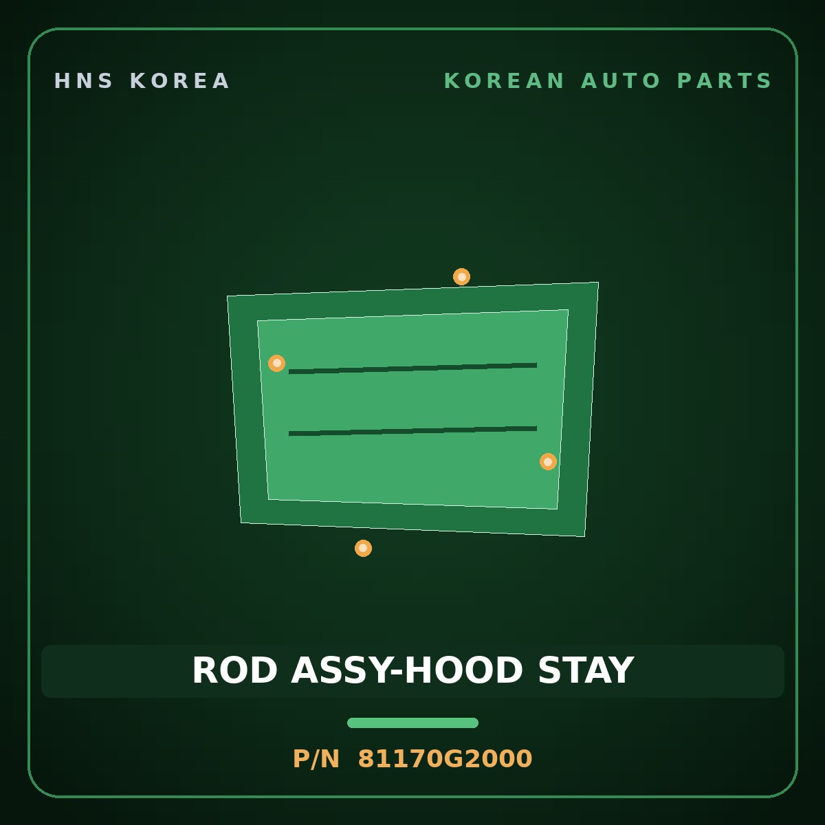Genuine Mobis ROD ASSY-HOOD STAY 81170G2000 for IONIQ 2016 HNS Parts Korea
