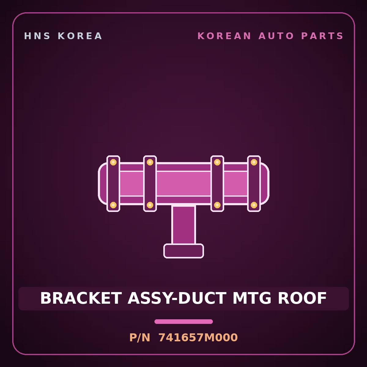 Genuine Mobis BRACKET ASSY-DUCT MTG ROOF 741657M000 for Power Truck 2004 HNS Parts Korea
