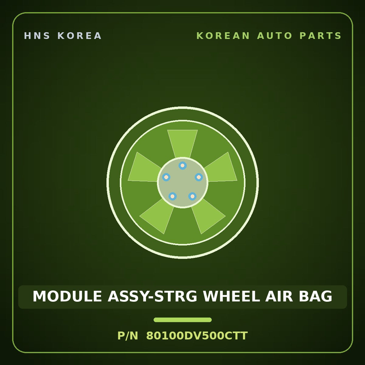 Genuine Mobis MODULE ASSY-STRG WHEEL AIR BAG 80100DV500CTT for Tasman 2024 HNS Parts Korea