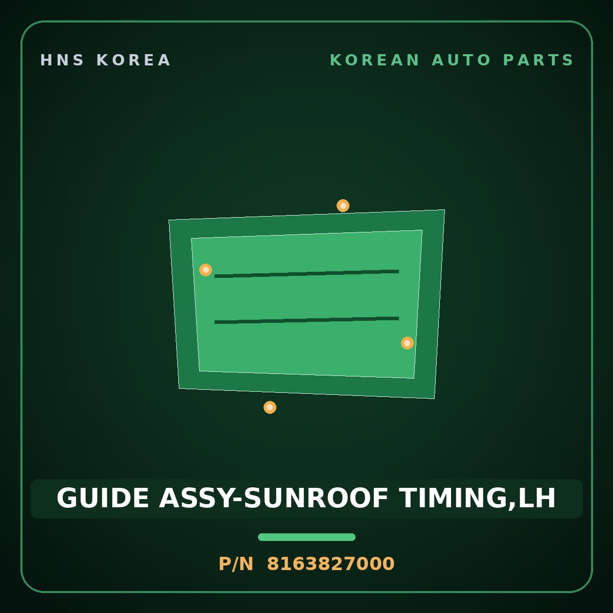Genuine Mobis GUIDE ASSY-SUNROOF TIMING,LH 8163827000 for Tiburon 1997 HNS Parts Korea