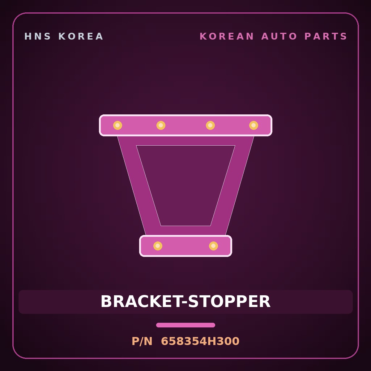 Genuine Mobis BRACKET-STOPPER 658354H300 for Grand Starex 2007 HNS Parts Korea
