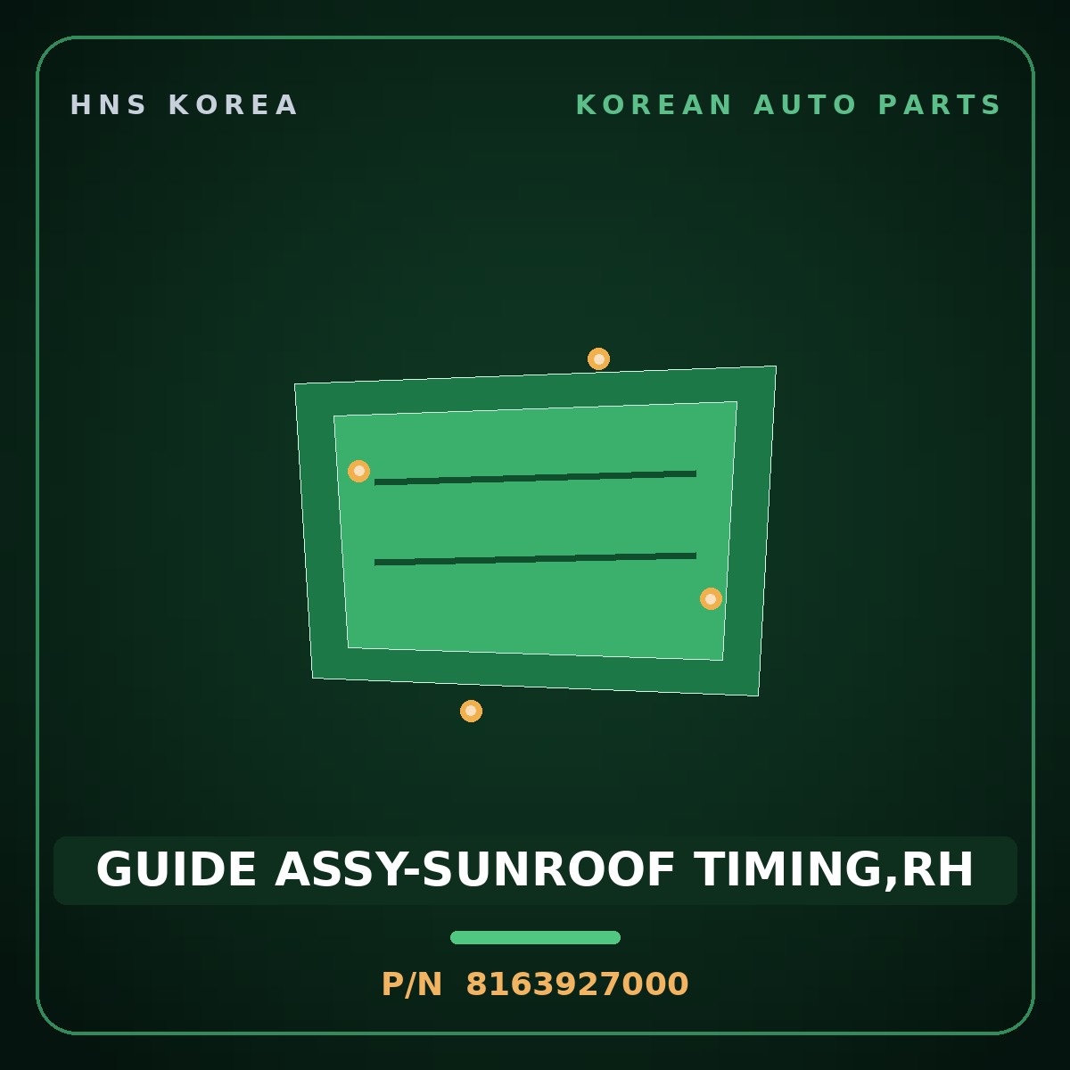Genuine Mobis GUIDE ASSY-SUNROOF TIMING,RH 8163927000 for Tiburon 1997 HNS Parts Korea