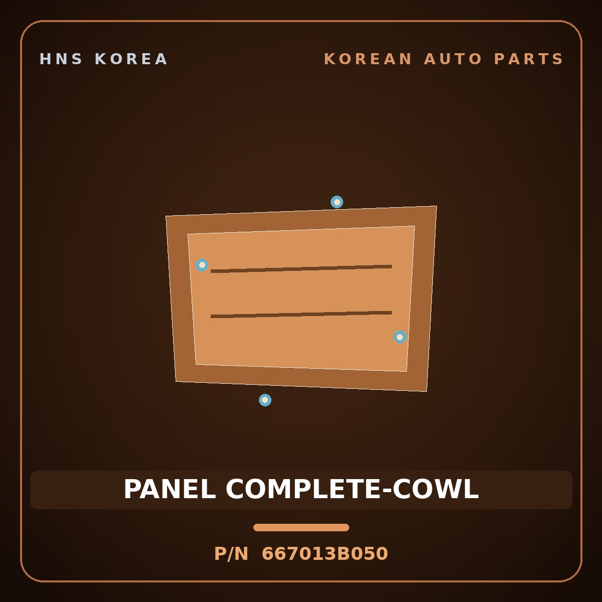 Genuine Mobis PANEL COMPLETE-COWL 667013B050 for Equus 1999 HNS Parts Korea