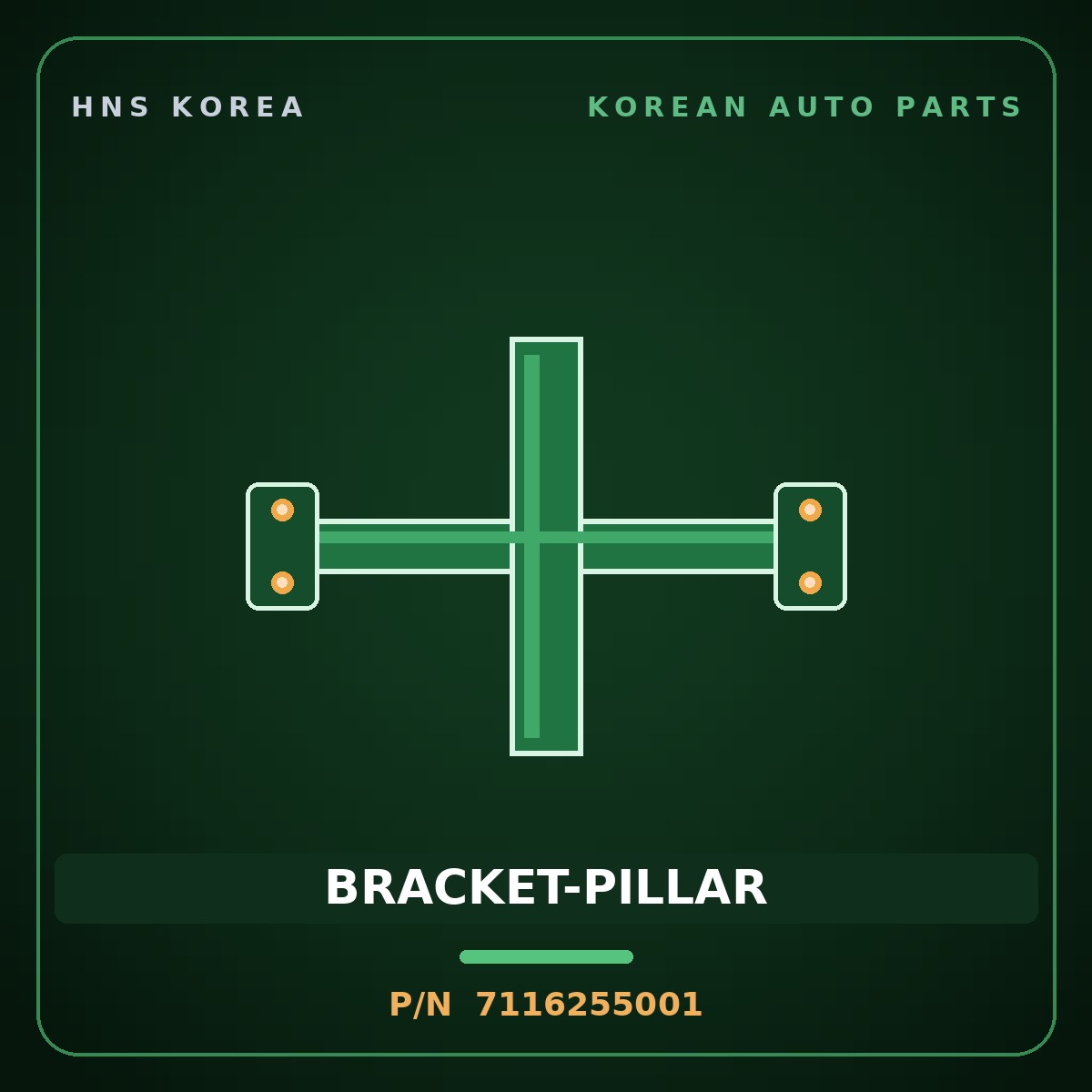 Genuine Mobis BRACKET-PILLAR 7116255001 for Aerotown 1998 HNS Parts Korea